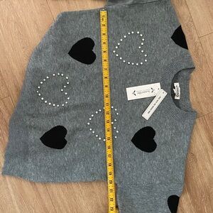 Nanette Lepore Heart Patterned Sweater NWT